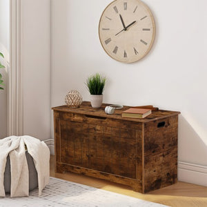 Segawe Chest Storage Trunk Wood Bedroom Large Box Blanket Books Shoes Toys Rust Brown