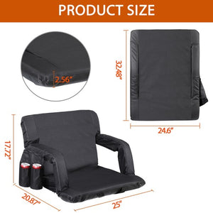 Segawe 25" Wide Stadium Seat for Bleachers with Back Support Waterproof Stadium Chair