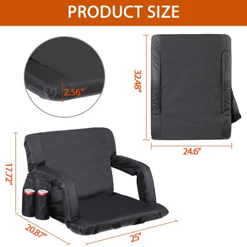 Segawe 25" Wide Stadium Seat for Bleachers with Back Support Waterproof Stadium Chair