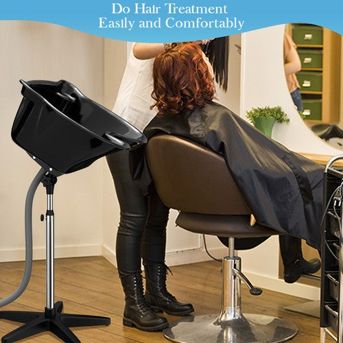 Segawe Height Adjustable Portable Salon Hair Shampoo Basin Treatment Bowl Black