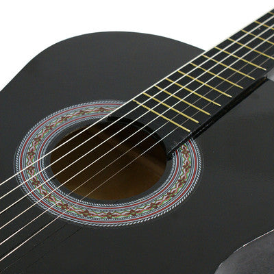 Segawe 38" Full Size Acoustic Guitar Adult Kids Beginners Black Guitar with Guitar Pick