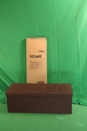 Segawe 43 Inches Folding Storage Ottoman Bench Storage Chest Footrest wi/ Divider Beige