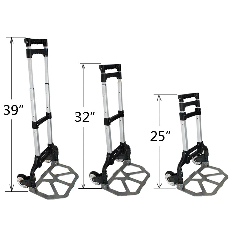 Segawe 176 lbs Folding Aluminium Cart Luggage Trolley Hand Truck with Black Bungee Cord