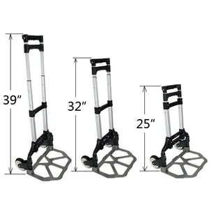 Segawe 176 lbs Folding Aluminium Cart Luggage Trolley Hand Truck with Black Bungee Cord