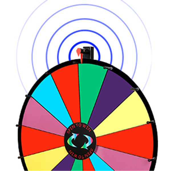 Segawe 24 Inch Tabletop Editable Dry Erase Color Prize Wheel 14 Slot Fortune Spinning Game