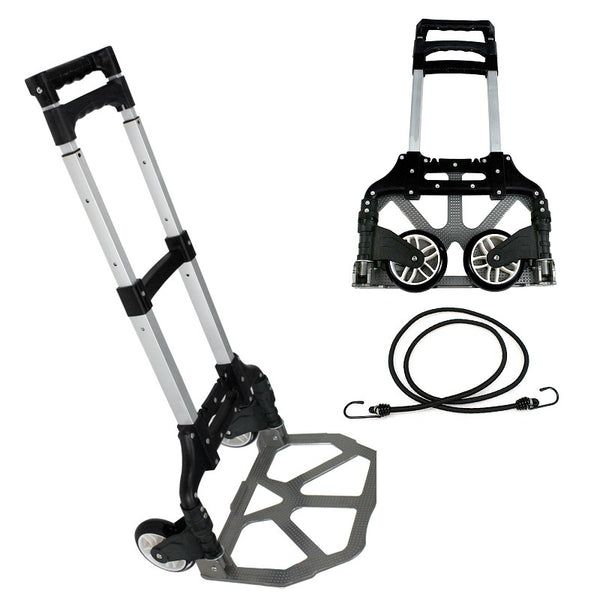 Segawe 176 lbs Folding Aluminium Cart Luggage Trolley Hand Truck with Black Bungee Cord