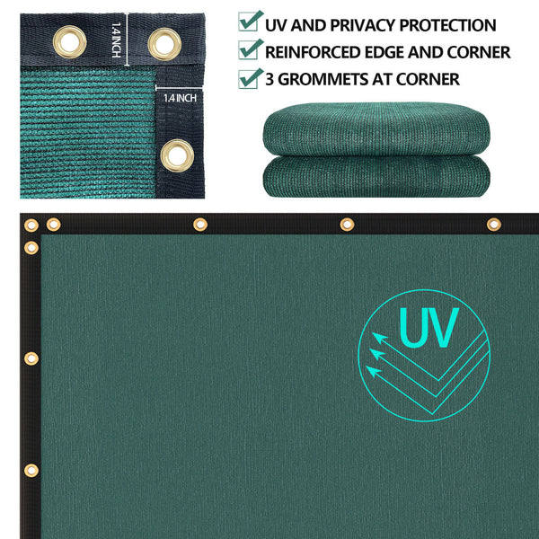 Segawe 6ft x 50 Privacy Fence Screen Garden Yard Windscreen Mesh Shade Cover Green