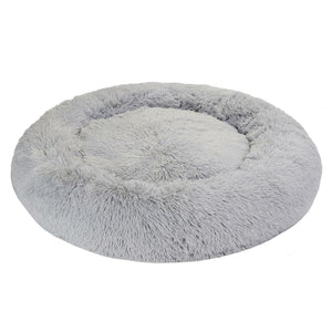 Segawe 30"x30" Grey Shaggy Fluffy Pet Bed Dog Cat Donut Cuddler Cushion Mats Machine