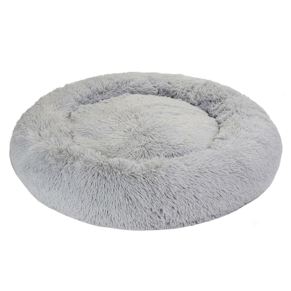 Segawe 30"x30" Grey Shaggy Fluffy Pet Bed Dog Cat Donut Cuddler Cushion Mats Machine
