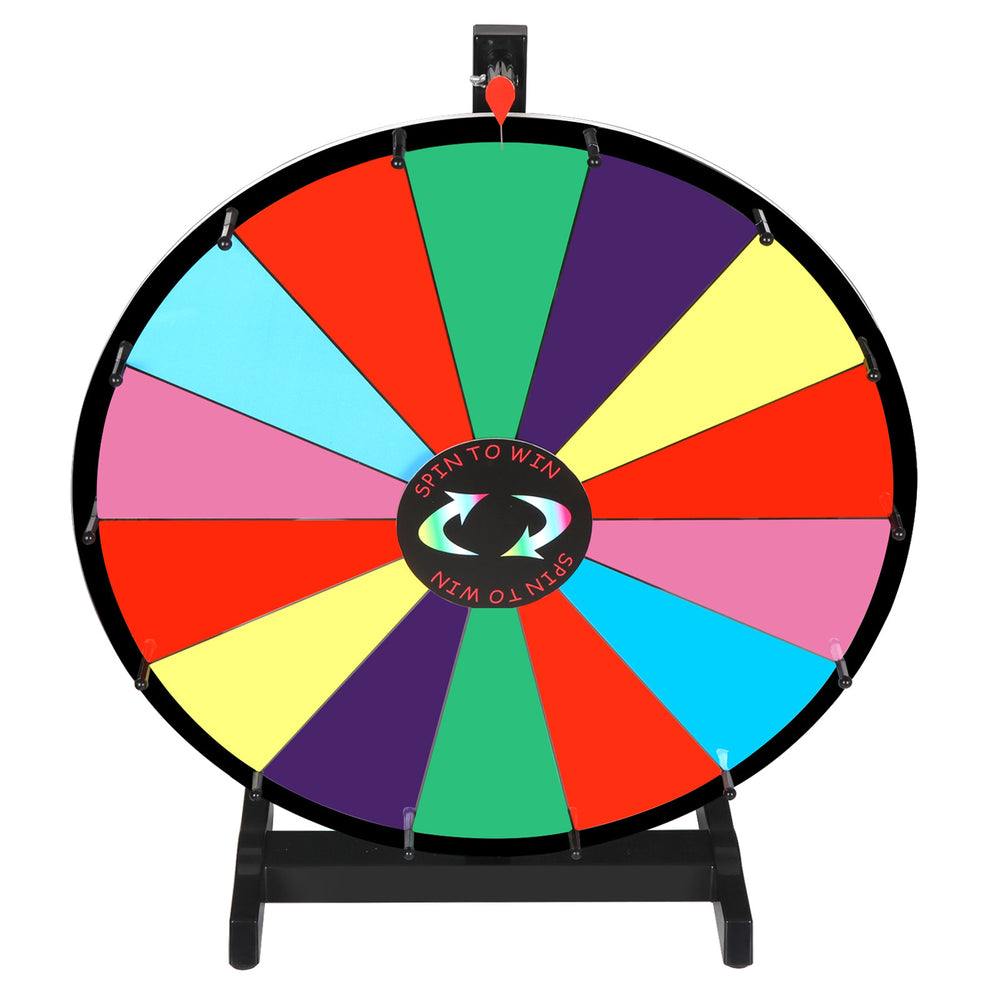 Segawe 24 Inch Tabletop Editable Dry Erase Color Prize Wheel 14 Slot Fortune Spinning Game