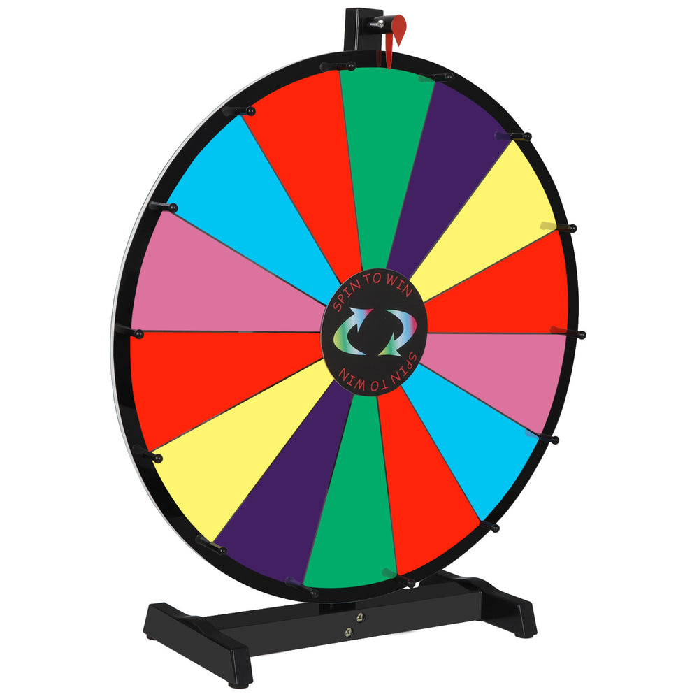 Segawe 24 Inch Tabletop Editable Dry Erase Color Prize Wheel 14 Slot Fortune Spinning Game