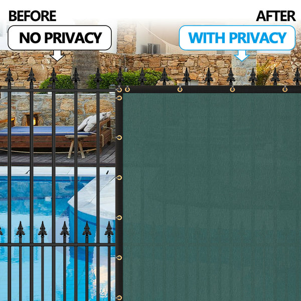 Segawe 6ft x 50 Privacy Fence Screen Garden Yard Windscreen Mesh Shade Cover Green
