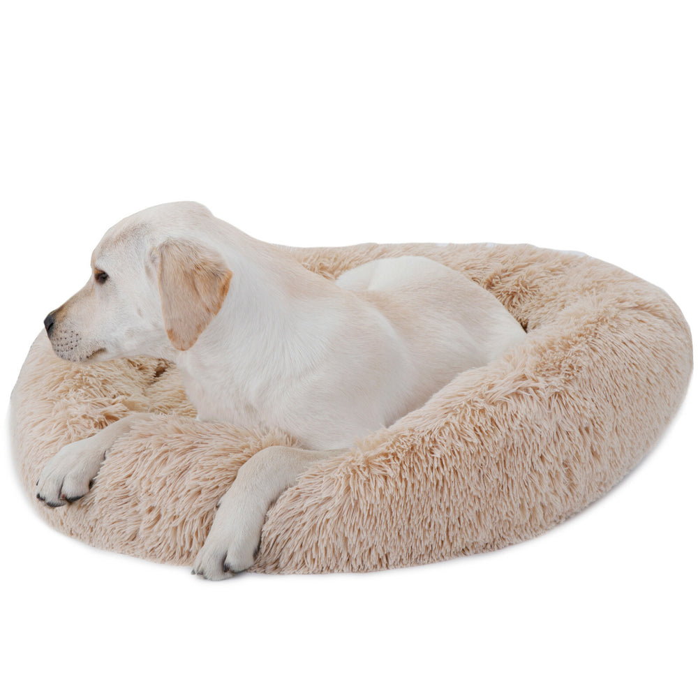 Segawe 30"x30" Shaggy Fluffy Pet Bed Dog Cat Donut Cuddler Cushion Mats Machine