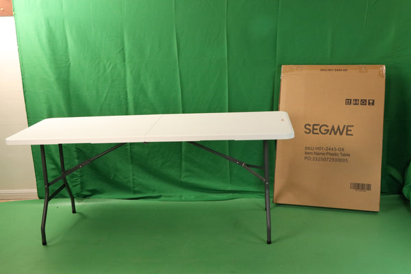Segawe 6Ft Plastic Folding Table Portable Fold-in-Half Picnic Utility Table with Handle