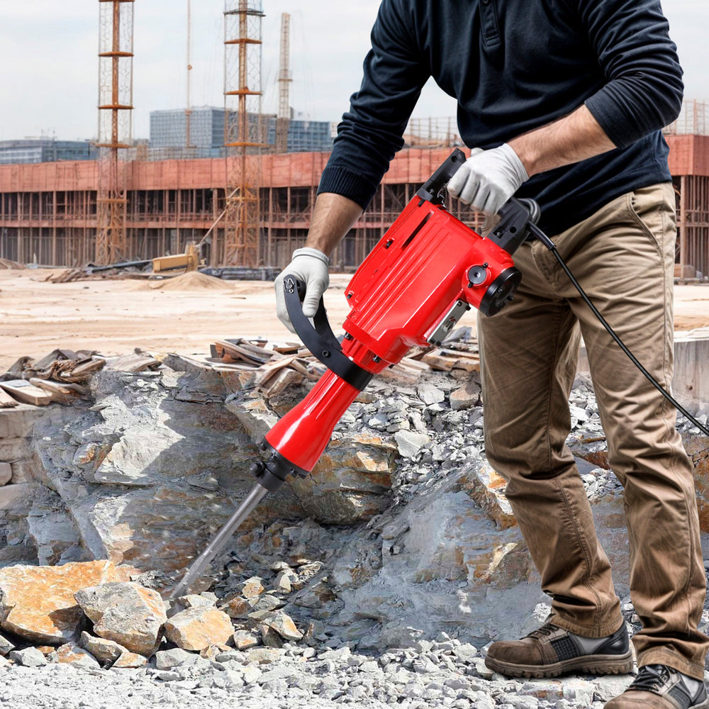 Segawe 2200W Heavy Duty Electric Demolition Jack Hammer Concrete Breaker Drills w/Case, Gloves 2 Chisel 2 Punch Bit Set