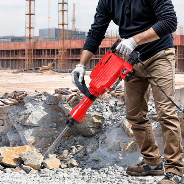 Segawe 2200W Heavy Duty Electric Demolition Jack Hammer Concrete Breaker Drills w/Case, Gloves 2 Chisel 2 Punch Bit Set