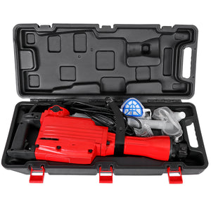 Segawe 2200W Heavy Duty Electric Demolition Jack Hammer Concrete Breaker Drills w/Case, Gloves 2 Chisel 2 Punch Bit Set