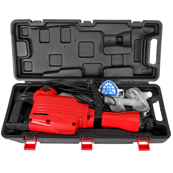Segawe 2200W Heavy Duty Electric Demolition Jack Hammer Concrete Breaker Drills w/Case, Gloves 2 Chisel 2 Punch Bit Set