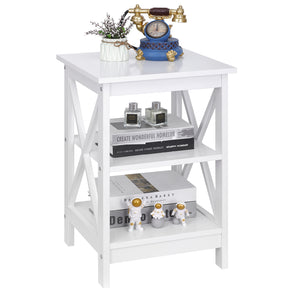 Segawe End Table Sofa Side End Storage Shelf White Stand Living Room Bedroom Furniture