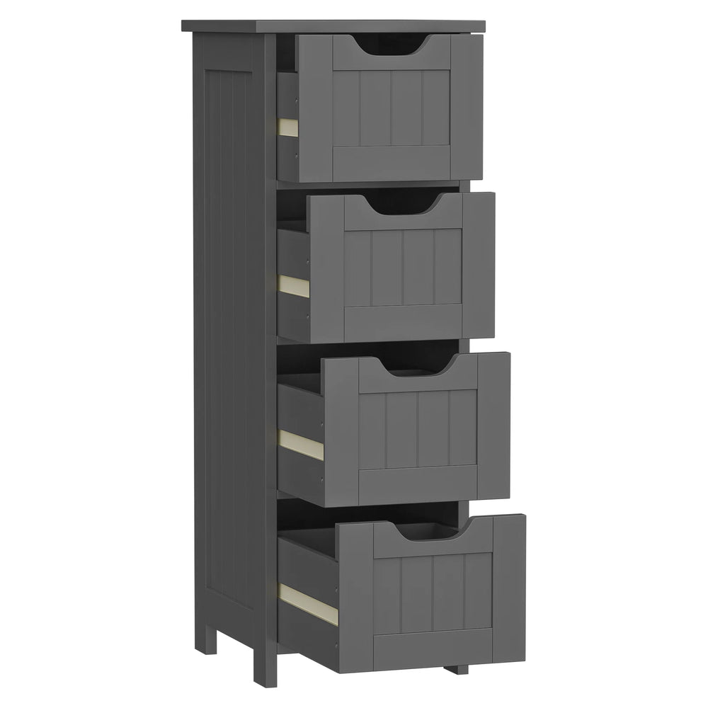 Segawe Bathroom Floor Cabinet with 4 Drawers Sturdy Storage Organizer Cabinet Gray