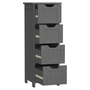 Segawe Bathroom Floor Cabinet with 4 Drawers Sturdy Storage Organizer Cabinet Gray