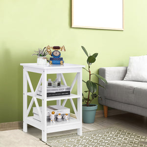 Segawe End Table Sofa Side End Storage Shelf White Stand Living Room Bedroom Furniture