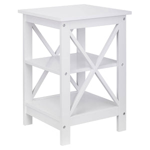 Segawe End Table Sofa Side End Storage Shelf White Stand Living Room Bedroom Furniture