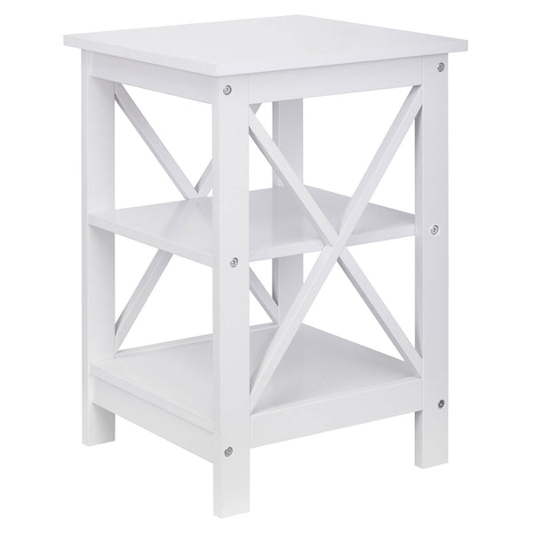 Segawe End Table Sofa Side End Storage Shelf White Stand Living Room Bedroom Furniture