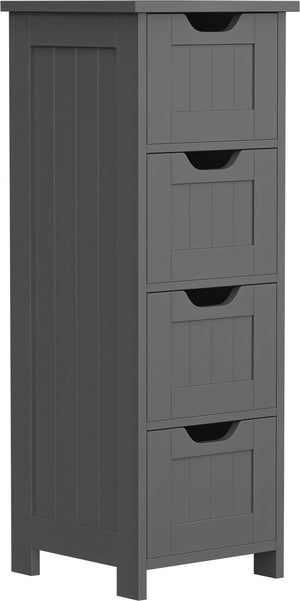 Segawe Bathroom Floor Cabinet with 4 Drawers Sturdy Storage Organizer Cabinet Gray