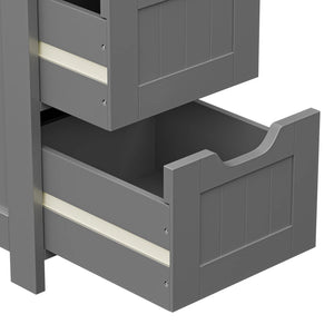 Segawe Bathroom Floor Cabinet with 4 Drawers Sturdy Storage Organizer Cabinet Gray