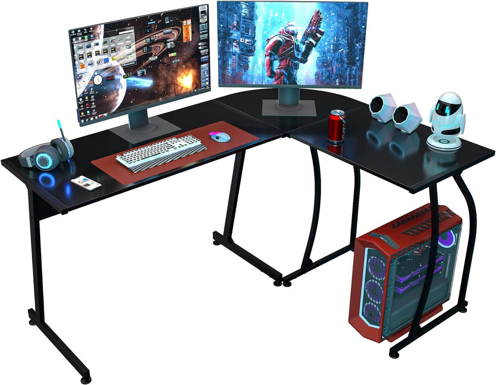 Segawe 58" Computer Gaming Laptop Table L Shaped Desk Workstation Home Office Desk