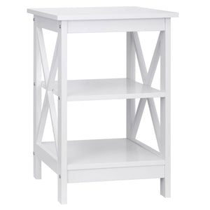 Segawe End Table Sofa Side End Storage Shelf White Stand Living Room Bedroom Furniture