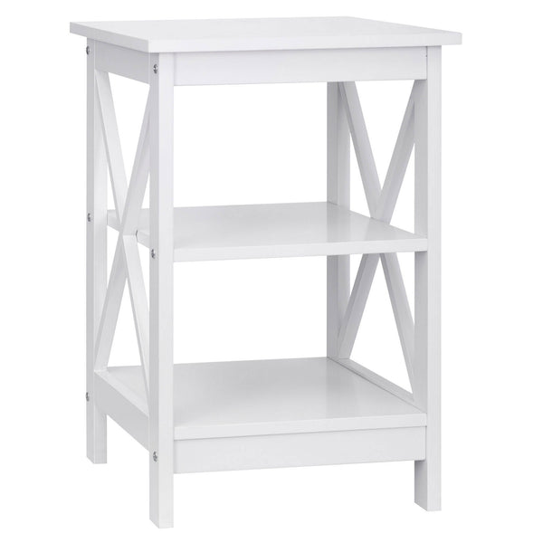 Segawe End Table Sofa Side End Storage Shelf White Stand Living Room Bedroom Furniture