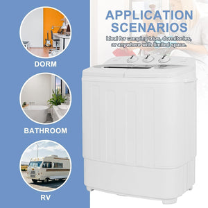 Segawe Compact Mini Twin Tub Washing Machine Portable 13lbs Laundry Washer and Dryer