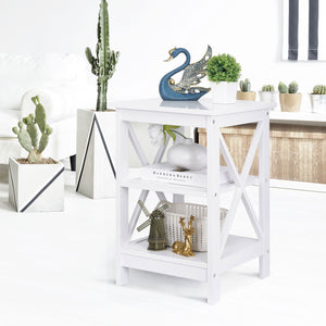 Segawe End Table Sofa Side End Storage Shelf White Stand Living Room Bedroom Furniture