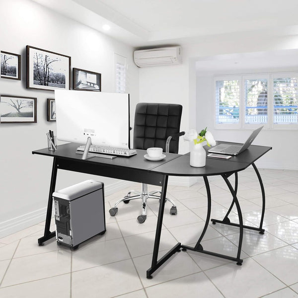 Segawe 58" Computer Gaming Laptop Table L Shaped Desk Workstation Home Office Desk