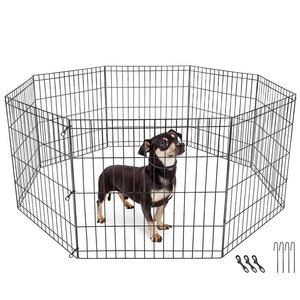 Segawe 24 Inch Dog Playpen 8 Panels Tall Large Crate Fence Pet Puppy Pen Exercise Cage
