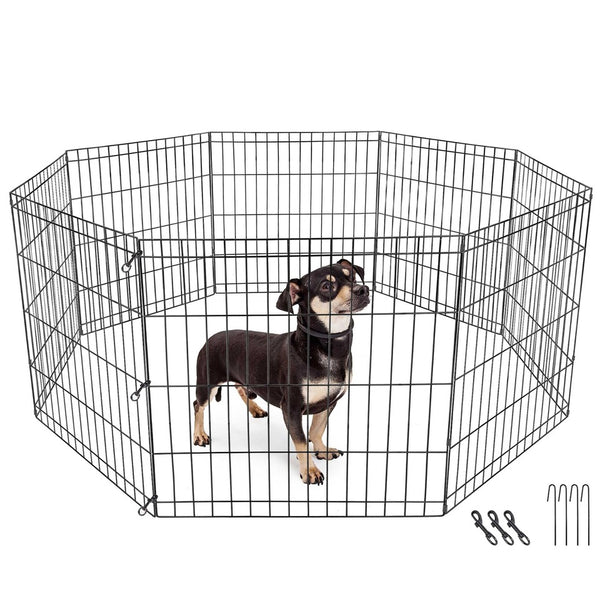Segawe 24 Inch Dog Playpen 8 Panels Tall Large Crate Fence Pet Puppy Pen Exercise Cage