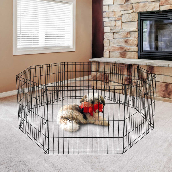 Segawe 24 Inch Dog Playpen 8 Panels Tall Large Crate Fence Pet Puppy Pen Exercise Cage